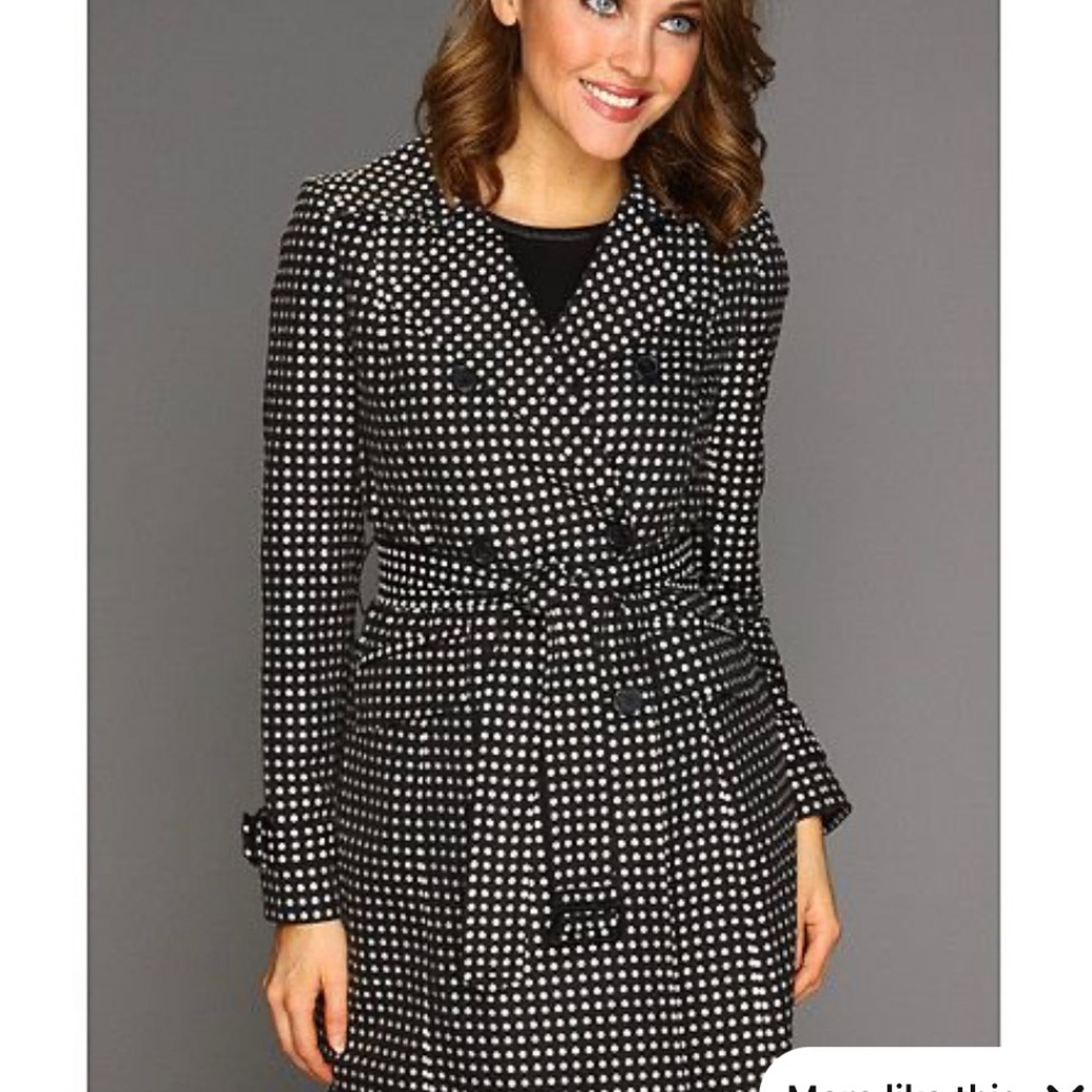 Anne Klein Polka Dot Trench Coat